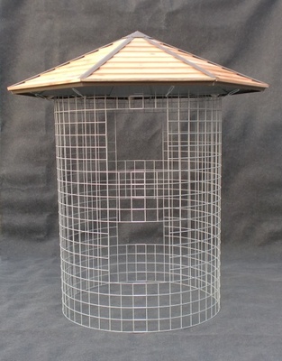 Dřevník malý 4m³ - střecha ze dřeva (de)