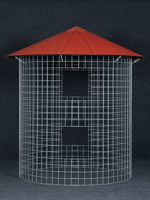 Großer Holzschuppen 6m3 mit Aludach - rot